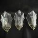 1 Of 3 Art Deco Wall Lamp Ezan Signed Bronze Glass France 1940