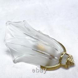 1 of 3 Art Deco Wall Lamp EZAN Signed Bronze Glass France 1940
