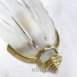 1 of 3 Art Deco Wall Lamp EZAN Signed Bronze Glass France 1940