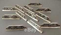 12 Doors Animal Figurative Knives In Bronze Silver Signs Gr 1930