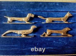 12 Modern Animal Knife Holders Bronze Silver Metal APOLLO