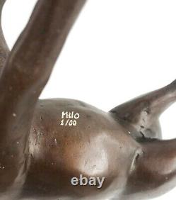 13.5 Bronze Statue Élan Cerf Buck Renne Lodge Decor Art Deco Sculpture