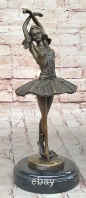 13-Inch Woman Ballerina Ballet Bronze Sculpture Statue Young Girl Art Deco