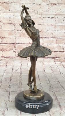 13-Inch Woman Ballerina Ballet Bronze Sculpture Statue Young Girl Art Deco