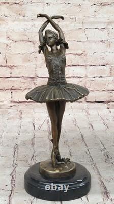 13-Inch Woman Ballerina Ballet Bronze Sculpture Statue Young Girl Art Deco