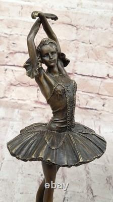 13-Inch Woman Ballerina Ballet Bronze Sculpture Statue Young Girl Art Deco