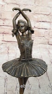 13-Inch Woman Ballerina Ballet Bronze Sculpture Statue Young Girl Art Deco