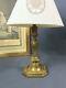19 Eme Bronze Candlestick With Heads Of Characters In Mounted Lamp 27 Cm / H