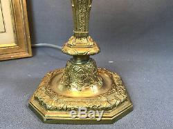 19 Eme Bronze Candlestick With Heads Of Characters In Mounted Lamp 27 CM / H