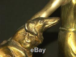 1900 Aa 58cm Statue Art Group 1900 New Lady Dog ​​statue Regulates Deco Bronze