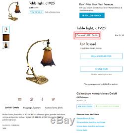 1900 Lamp With Bronze Foot And Rare Tulip Muller Star, Era Daum Galle Vase