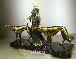 1920/1930 G. Gori Statue Sculpture Art Deco Chryselephantine Bronze Dore Barzois