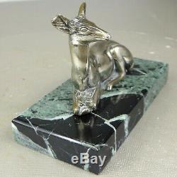 1920/1930 G. Lavrov Statue Sculpture Animaliere Art Deco Bronze Argente Biche