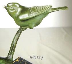 1920/1930 Gh Lawrence Statue Sculpture Animaliere Art Deco Bronze Birds Mesange