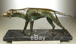 1920/1930 Max Le Verrier Rare Statue Sculpture Art Deco Bronze Animal Dog