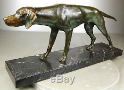 1920/1930 Max Le Verrier Rare Statue Sculpture Art Deco Bronze Animal Dog