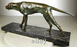 1920/1930 Max Le Verrier Rare Statue Sculpture Art Deco Bronze Animal Dog