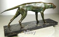 1920/1930 Max Le Verrier Rare Statue Sculpture Art Deco Bronze Animal Dog