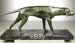 1920/1930 Max Le Verrier Rare Statue Sculpture Art Deco Bronze Animal Dog