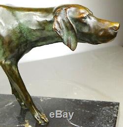 1920/1930 Max Le Verrier Rare Statue Sculpture Art Deco Bronze Animal Dog