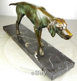 1920/1930 Max Le Verrier Rare Statue Sculpture Art Deco Bronze Animal Dog