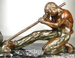 1920/1930 Santi Ugo Cipriani Grnd Statue Sculpture Art Deco Bronze Male Athlete