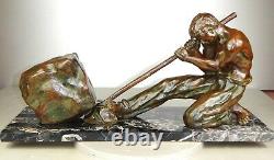 1920/1930 Santi Ugo Cipriani Grnd Statue Sculpture Art Deco Bronze Male Athlete