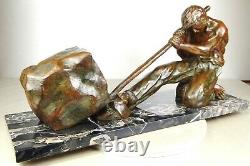 1920/1930 Santi Ugo Cipriani Grnd Statue Sculpture Art Deco Bronze Male Athlete