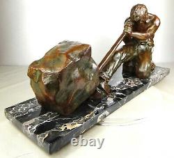 1920/1930 Santi Ugo Cipriani Grnd Statue Sculpture Art Deco Bronze Male Athlete