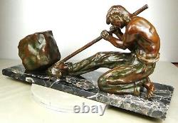 1920/1930 Santi Ugo Cipriani Grnd Statue Sculpture Art Deco Bronze Male Athlete