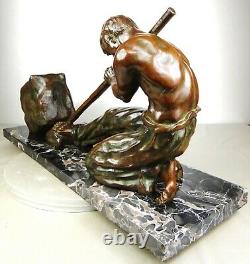 1920/1930 Santi Ugo Cipriani Grnd Statue Sculpture Art Deco Bronze Male Athlete