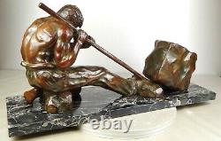 1920/1930 Santi Ugo Cipriani Grnd Statue Sculpture Art Deco Bronze Male Athlete