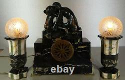 1920/1930 Suprab Hanger Cover Lamps Sculpture Art Deco Bronze Venus Cupidon