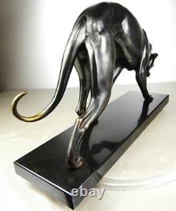 1920/30 Rochard Statue Sculpture Art Deco Bronze Animal Greyhound Levrier