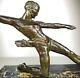 1920 M Deco Gr Rare Statue Sculpture Art Deco Cubism Bronze Hunter Man Nude