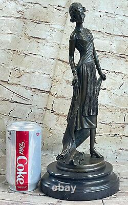 1920 Style Art Deco Woman Charleston Dancer Bronze Statuette Figure Dea