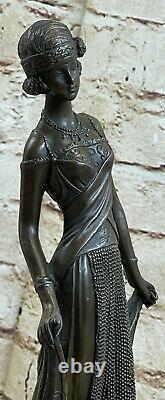 1920 Style Art Deco Woman Charleston Dancer Bronze Statuette Figure Dea