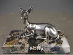 1920s/1930s Georges Lavroff Art Deco Bronze Doe Sculpture