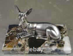 1920s/1930s Georges Lavroff Art Deco Bronze Doe Sculpture