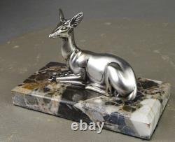 1920s/1930s Georges Lavroff Art Deco Bronze Doe Sculpture