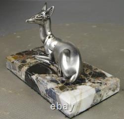 1920s/1930s Georges Lavroff Art Deco Bronze Doe Sculpture