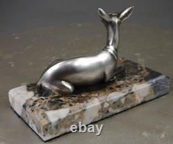 1920s/1930s Georges Lavroff Art Deco Bronze Doe Sculpture