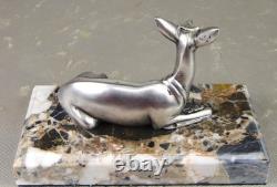 1920s/1930s Georges Lavroff Art Deco Bronze Doe Sculpture