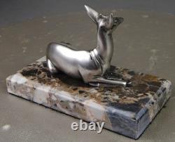 1920s/1930s Georges Lavroff Art Deco Bronze Doe Sculpture