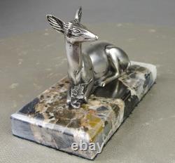 1920s/1930s Georges Lavroff Art Deco Bronze Doe Sculpture