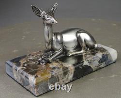 1920s/1930s Georges Lavroff Art Deco Bronze Doe Sculpture