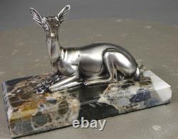 1920s/1930s Georges Lavroff Art Deco Bronze Doe Sculpture