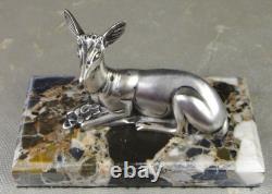 1920s/1930s Georges Lavroff Art Deco Bronze Doe Sculpture