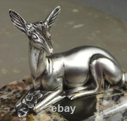 1920s/1930s Georges Lavroff Art Deco Bronze Doe Sculpture