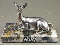 1920s/1930s Georges Lavroff Art Deco Bronze Doe Sculpture